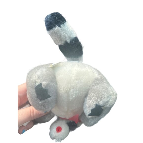 Vintage Acme Premium Supply Corp Raccoon Plush Toy Gray & Black Red Ribbon Made - Picture 4 of 7